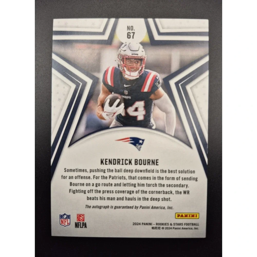 2024 Panini Rookies & Stars Kendrick Bourne #67 True Blue /99 Auto Patriots